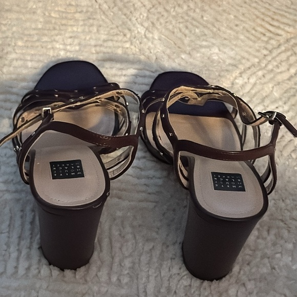 White House Black Market Polly studded Cabernet‎ Strappy sandals block heels 6.5 - Picture 8 of 13
